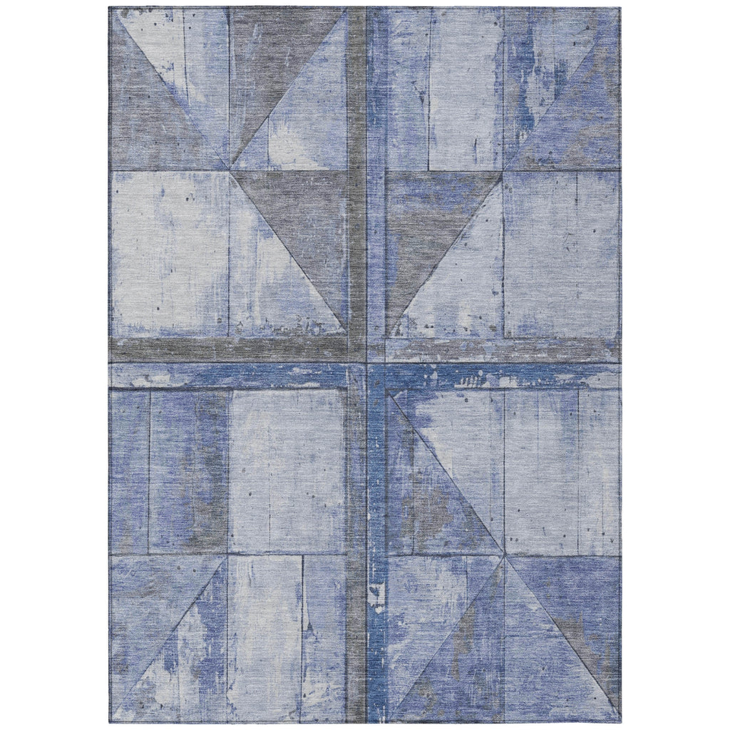 Piper Looms Chantille Geometric ACN1876 Denim Machine Washable Area Rug main image