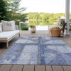 Piper Looms Chantille Geometric ACN1876 Denim Machine Washable Area Rug Outdoor Lifestyle Image Feature