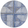 Piper Looms Chantille Geometric ACN1876 Denim Machine Washable Area Rug Round Main Image
