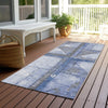 Piper Looms Chantille Geometric ACN1876 Denim Machine Washable Area Rug Runner Outdoor Lifestyle Image Feature