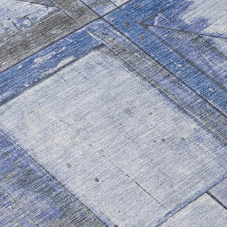 Piper Looms Chantille Geometric ACN1876 Denim Machine Washable Area Rug Swatch Image