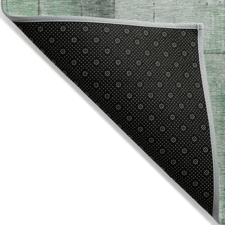 Piper Looms Chantille Geometric ACN1876 Green Machine Washable Area Rug Backing Image