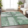Piper Looms Chantille Geometric ACN1876 Green Machine Washable Area Rug Lifestyle Image Feature