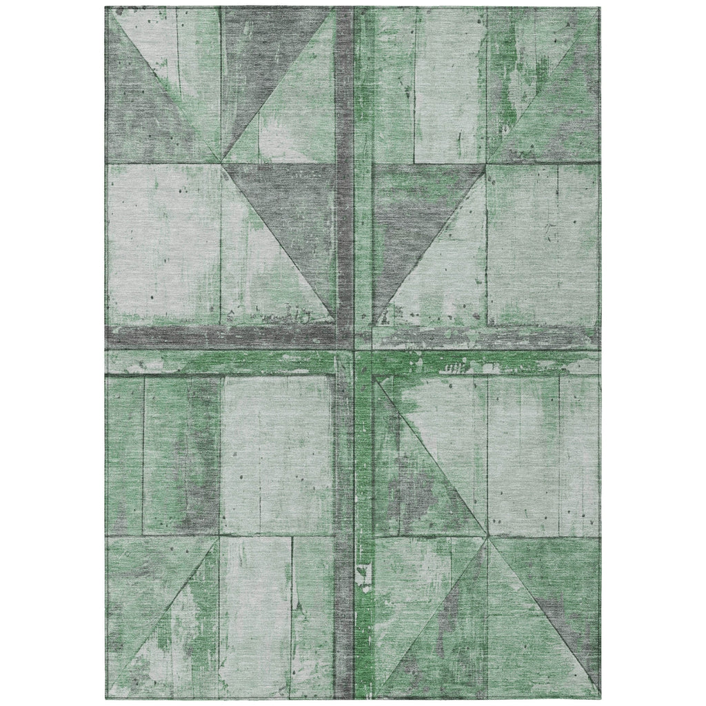 Piper Looms Chantille Geometric ACN1876 Green Machine Washable Area Rug main image