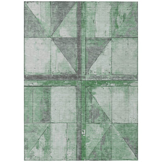 Piper Looms Chantille Geometric ACN1876 Green Machine Washable Area Rug main image