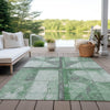 Piper Looms Chantille Geometric ACN1876 Green Machine Washable Area Rug Outdoor Lifestyle Image Feature