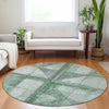 Piper Looms Chantille Geometric ACN1876 Green Machine Washable Area Rug Round Lifestyle Image Feature