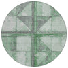 Piper Looms Chantille Geometric ACN1876 Green Machine Washable Area Rug Round Main Image