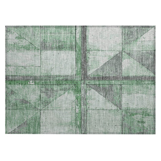 Piper Looms Chantille Geometric ACN1876 Green Machine Washable Area Rug Scatter Main Image