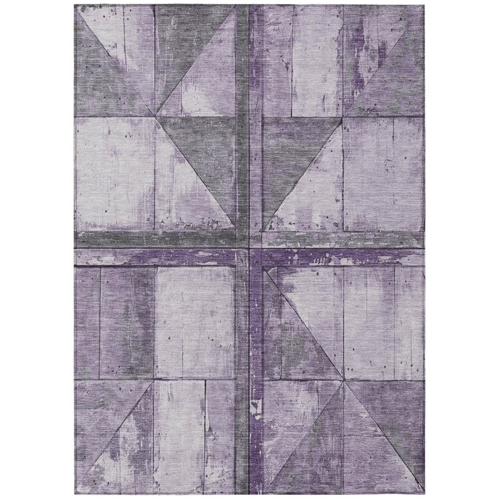 Piper Looms Chantille Geometric ACN1876 Purple Machine Washable Area Rug main image