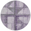 Piper Looms Chantille Geometric ACN1876 Purple Machine Washable Area Rug Round Main Image