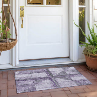 Piper Looms Chantille Geometric ACN1876 Purple Machine Washable Area Rug Scatter Outdoor Lifestyle Image Feature