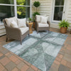 Piper Looms Chantille Geometric ACN1876 Sage Machine Washable Area Rug Outdoor Lifestyle Image Feature