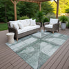 Piper Looms Chantille Geometric ACN1876 Sage Machine Washable Area Rug Outdoor Lifestyle Image Feature