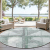 Piper Looms Chantille Geometric ACN1876 Sage Machine Washable Area Rug Round Outdoor Lifestyle Image Feature