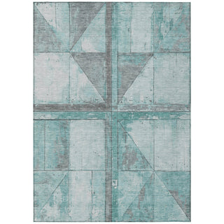 Piper Looms Chantille Geometric ACN1876 Teal Machine Washable Area Rug main image