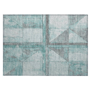 Piper Looms Chantille Geometric ACN1876 Teal Machine Washable Area Rug Scatter Main Image