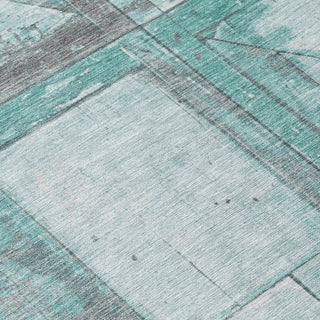 Piper Looms Chantille Geometric ACN1876 Teal Machine Washable Area Rug Swatch Image