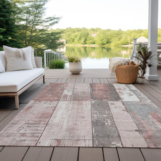 Piper Looms Chantille Geometric ACN1877 Copper Machine Washable Area Rug Outdoor Lifestyle Image Feature