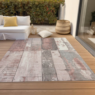 Piper Looms Chantille Geometric ACN1877 Copper Machine Washable Area Rug Outdoor Lifestyle Image Feature