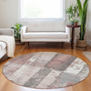 Piper Looms Chantille Geometric ACN1877 Copper Machine Washable Area Rug Round Lifestyle Image Feature