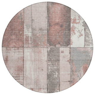 Piper Looms Chantille Geometric ACN1877 Copper Machine Washable Area Rug Round Main Image