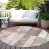 Piper Looms Chantille Geometric ACN1877 Copper Machine Washable Area Rug Round Outdoor Lifestyle Image Feature