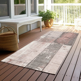 Piper Looms Chantille Geometric ACN1877 Copper Machine Washable Area Rug Runner Outdoor Lifestyle Image Feature