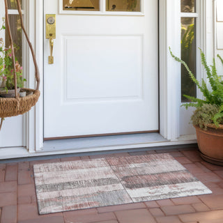 Piper Looms Chantille Geometric ACN1877 Copper Machine Washable Area Rug Scatter Outdoor Lifestyle Image Feature