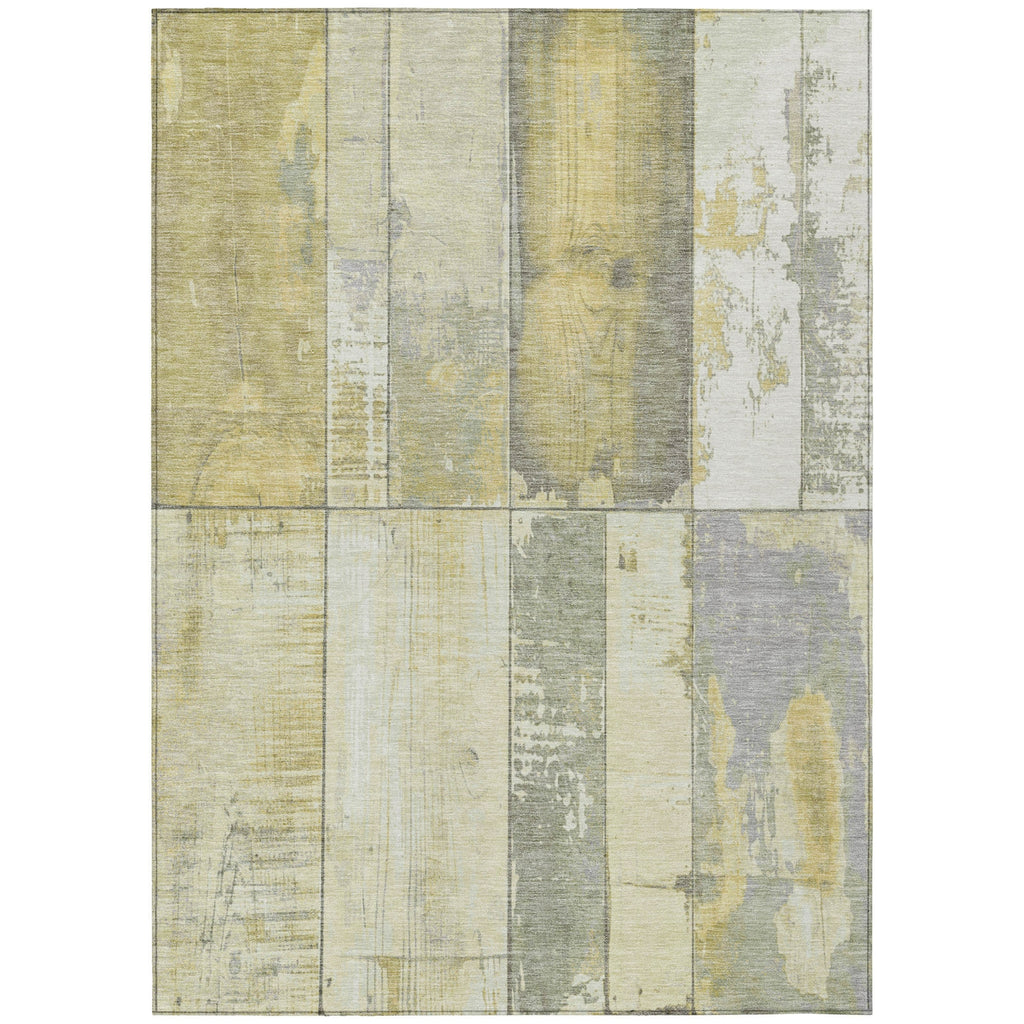 Piper Looms Chantille Geometric ACN1877 Gold Machine Washable Area Rug main image