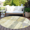 Piper Looms Chantille Geometric ACN1877 Gold Machine Washable Area Rug Round Outdoor Lifestyle Image Feature