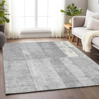 Piper Looms Chantille Geometric ACN1877 Gray Machine Washable Area Rug Lifestyle Image Feature