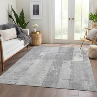 Piper Looms Chantille Geometric ACN1877 Gray Machine Washable Area Rug Lifestyle Image Feature