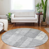 Piper Looms Chantille Geometric ACN1877 Gray Machine Washable Area Rug Round Lifestyle Image Feature