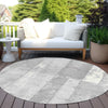 Piper Looms Chantille Geometric ACN1877 Gray Machine Washable Area Rug Round Outdoor Lifestyle Image Feature