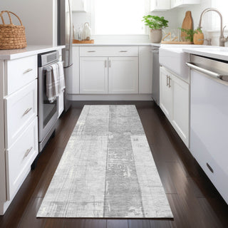 Piper Looms Chantille Geometric ACN1877 Gray Machine Washable Area Rug Runner Lifestyle Image Feature