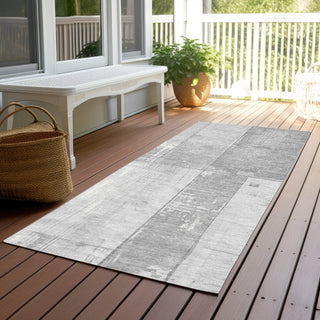 Piper Looms Chantille Geometric ACN1877 Gray Machine Washable Area Rug Runner Outdoor Lifestyle Image Feature