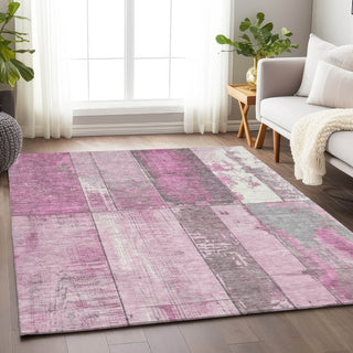 Piper Looms Chantille Geometric ACN1877 Pink Machine Washable Area Rug Lifestyle Image Feature