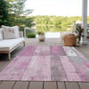 Piper Looms Chantille Geometric ACN1877 Pink Machine Washable Area Rug Outdoor Lifestyle Image Feature