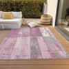 Piper Looms Chantille Geometric ACN1877 Pink Machine Washable Area Rug Outdoor Lifestyle Image Feature