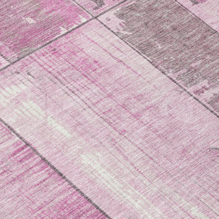 Piper Looms Chantille Geometric ACN1877 Pink Machine Washable Area Rug Swatch Image