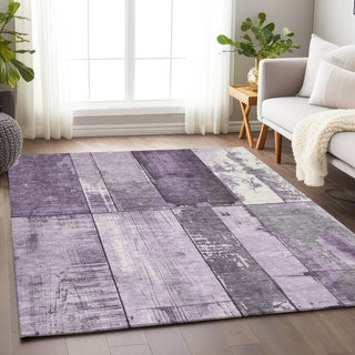 Piper Looms Chantille Geometric ACN1877 Purple Machine Washable Area Rug Lifestyle Image Feature