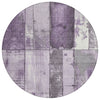 Piper Looms Chantille Geometric ACN1877 Purple Machine Washable Area Rug Round Main Image