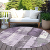 Piper Looms Chantille Geometric ACN1877 Purple Machine Washable Area Rug Round Outdoor Lifestyle Image Feature