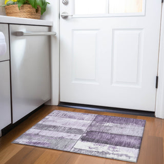Piper Looms Chantille Geometric ACN1877 Purple Machine Washable Area Rug Scatter Lifestyle Image Feature