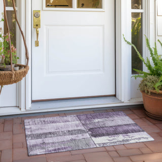Piper Looms Chantille Geometric ACN1877 Purple Machine Washable Area Rug Scatter Outdoor Lifestyle Image Feature