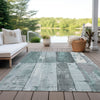 Piper Looms Chantille Geometric ACN1877 Seafoam Machine Washable Area Rug Outdoor Lifestyle Image Feature