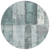 Piper Looms Chantille Geometric ACN1877 Seafoam Machine Washable Area Rug Round Main Image