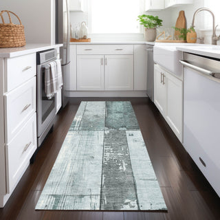 Piper Looms Chantille Geometric ACN1877 Seafoam Machine Washable Area Rug Runner Lifestyle Image Feature