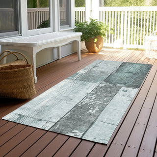Piper Looms Chantille Geometric ACN1877 Seafoam Machine Washable Area Rug Runner Outdoor Lifestyle Image Feature